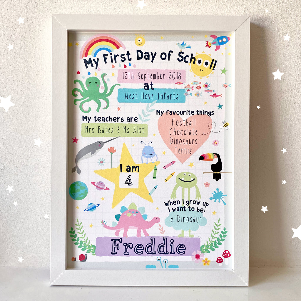 Starting School Personalised Art print